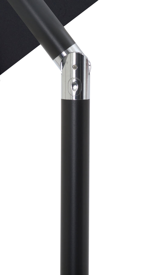 Arden Black Water Resistant Fabric And Aluminum Patio Umbrella with Base Set (Style 13)