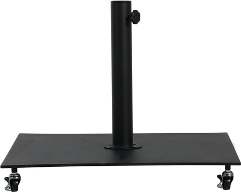 Arden Black Water Resistant Fabric And Aluminum Patio Umbrella with Base Set (Style 13)