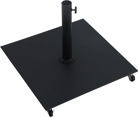 Arden Black Water Resistant Fabric And Aluminum Patio Umbrella with Base Set (Style 13)
