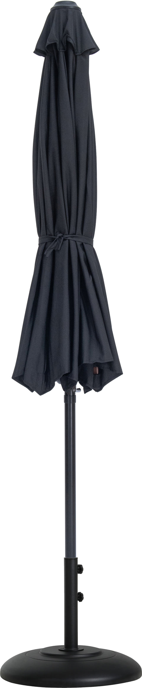 Arden Black Water Resistant Fabric And Aluminum Patio Umbrella with Base Set (Style 16)