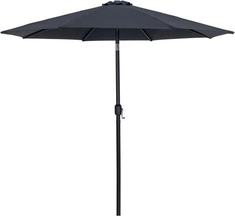 Arden Black Water Resistant Fabric And Aluminum Patio Umbrella with Base Set (Style 16)