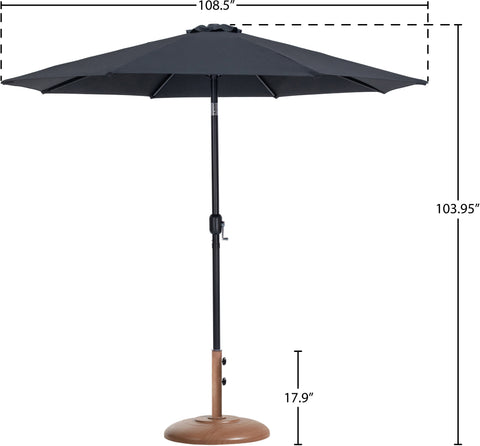 Arden Black Water Resistant Fabric And Aluminum Patio Umbrella with Base Set (Style 17)