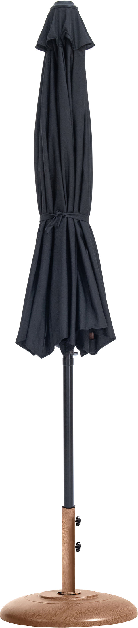 Arden Black Water Resistant Fabric And Aluminum Patio Umbrella with Base Set (Style 17)