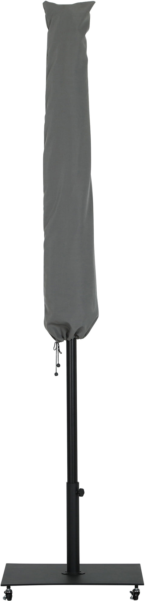 Arden Grey Water Resistant Fabric And Aluminum Patio Umbrella with Base Set (Style 7)