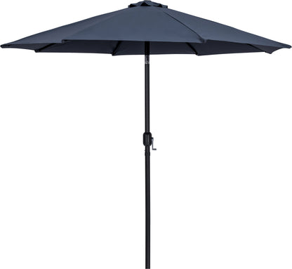 Farrah Grey Fabric / Teak Aluminum Patio Umbrella with Base Sets