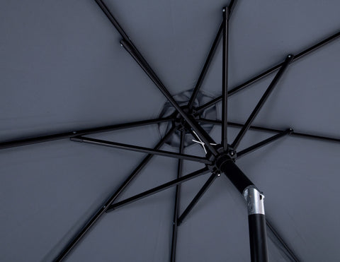 Arden Grey Water Resistant Fabric And Aluminum Patio Umbrella with Base Set (Style 10)