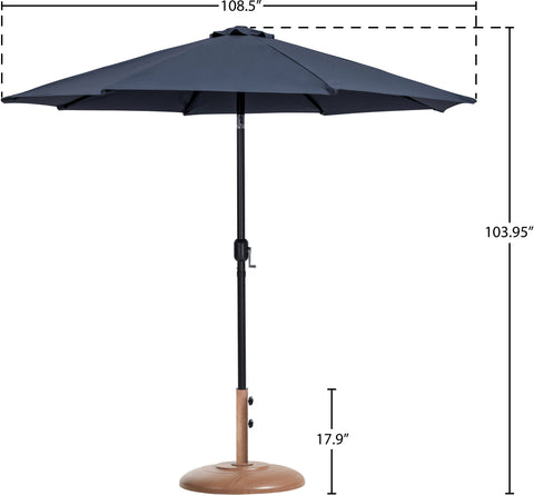 Arden Grey Water Resistant Fabric And Aluminum Patio Umbrella with Base Set (Style 11)