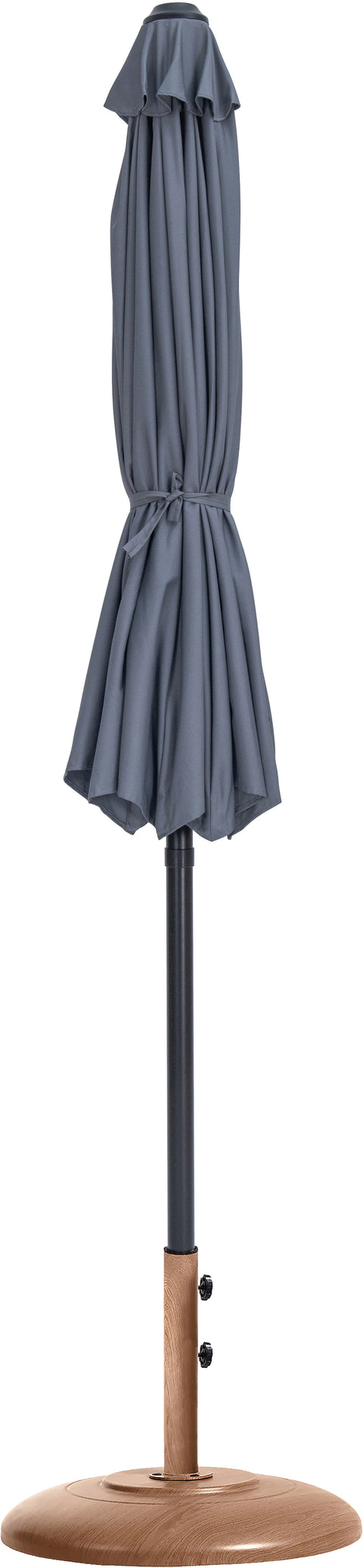 Arden Grey Water Resistant Fabric And Aluminum Patio Umbrella with Base Set (Style 11)