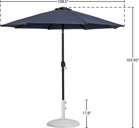 Arden Grey Water Resistant Fabric And Aluminum Patio Umbrella with Base Set (Style 12)