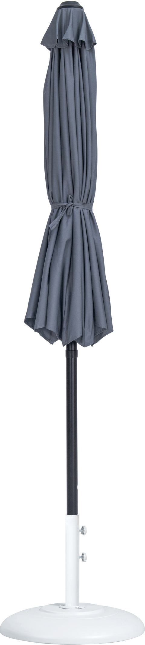 Arden Grey Water Resistant Fabric And Aluminum Patio Umbrella with Base Set (Style 12)