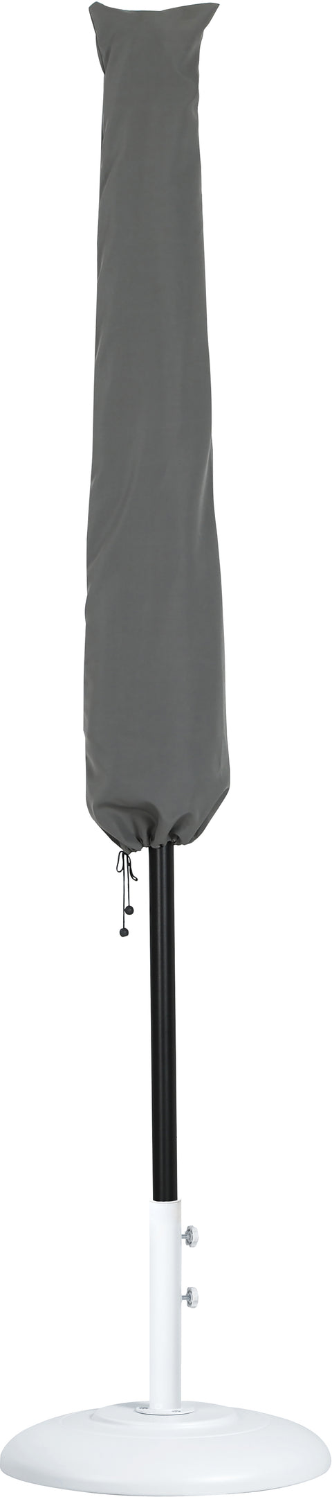 Arden Grey Water Resistant Fabric And Aluminum Patio Umbrella with Base Set (Style 12)