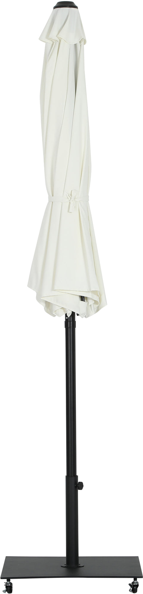 Arden White Water Resistant Fabric And Aluminum Patio Umbrella with Base Set (Style 13)