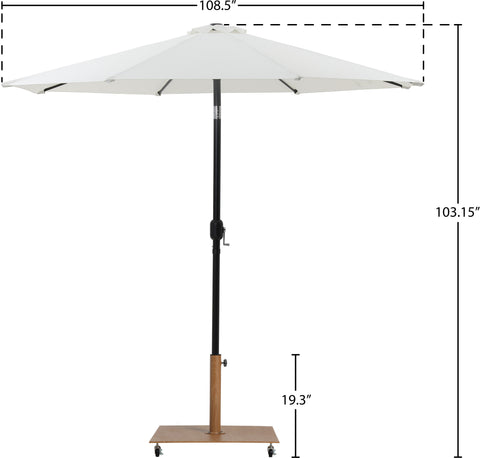 Arden White Water Resistant Fabric And Aluminum Patio Umbrella with Base Set (Style 14)