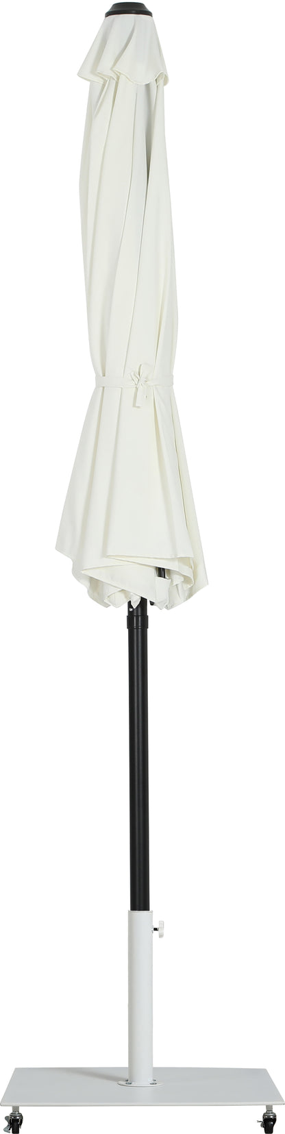 Farrah White Fabric / Matte White Aluminum Patio Umbrella with Base Sets