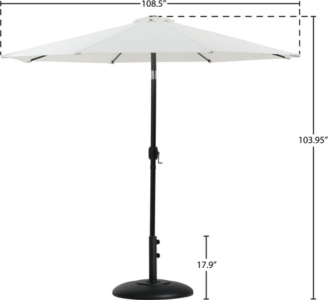 Arden White Water Resistant Fabric And Aluminum Patio Umbrella with Base Set (Style 16)