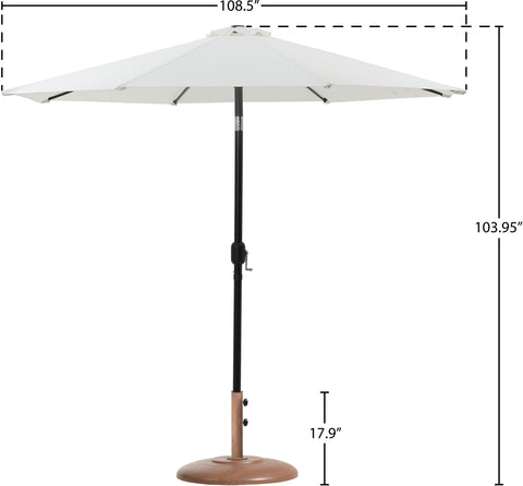 Arden White Water Resistant Fabric And Aluminum Patio Umbrella with Base Set (Style 17)