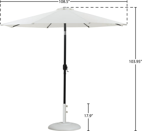 Arden White Water Resistant Fabric And Aluminum Patio Umbrella with Base Set (Style 18)