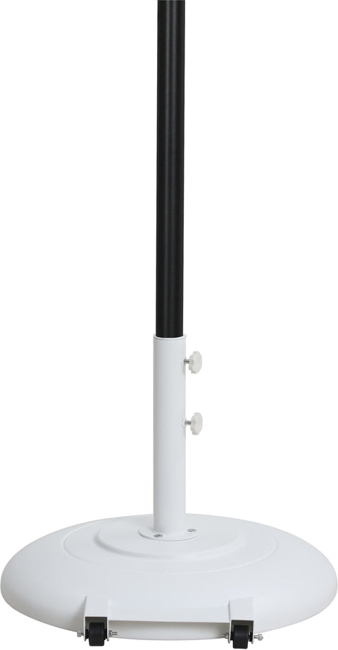 Arden White Water Resistant Fabric And Aluminum Patio Umbrella with Base Set (Style 18)