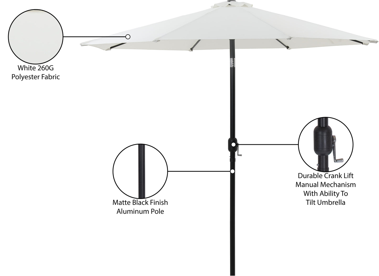 farrah white fabric patio umbrellas