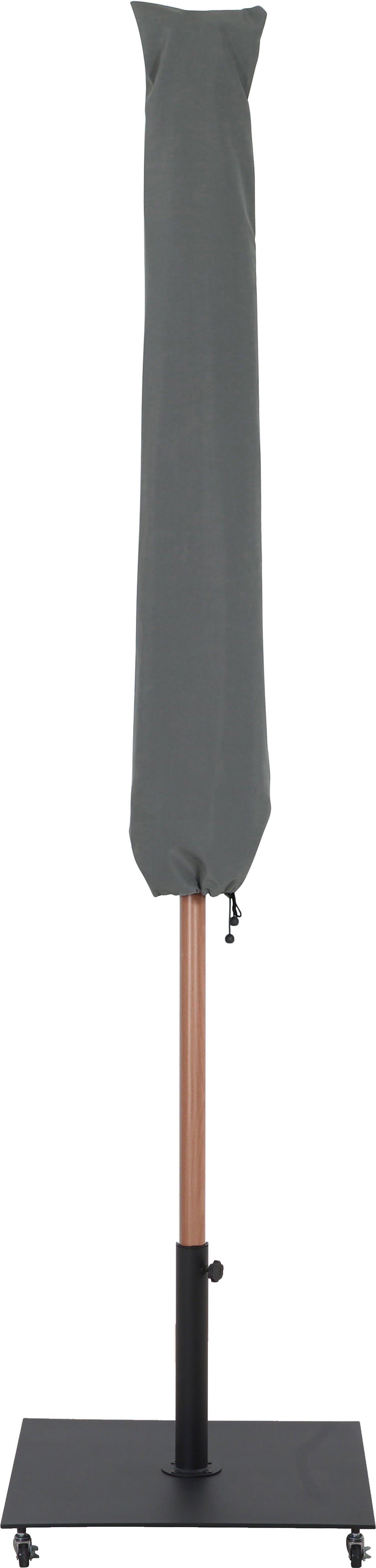 simba beige fabric with cream piping / matte black aluminum patio umbrella with base sets