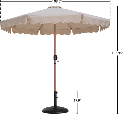 Nova Beige Water Resistant Fabric And Aluminum Patio Umbrella with Base Set (Style 4)