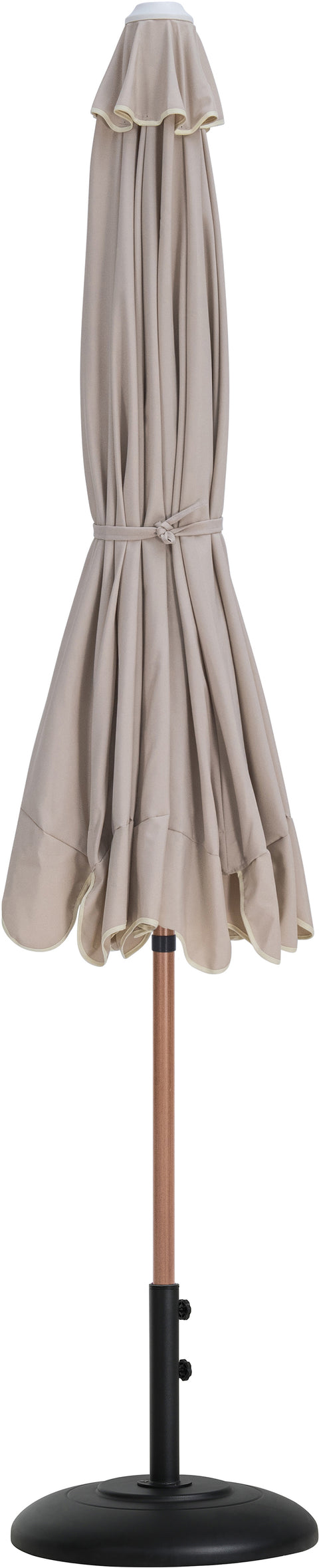 Nova Beige Water Resistant Fabric And Aluminum Patio Umbrella with Base Set (Style 4)