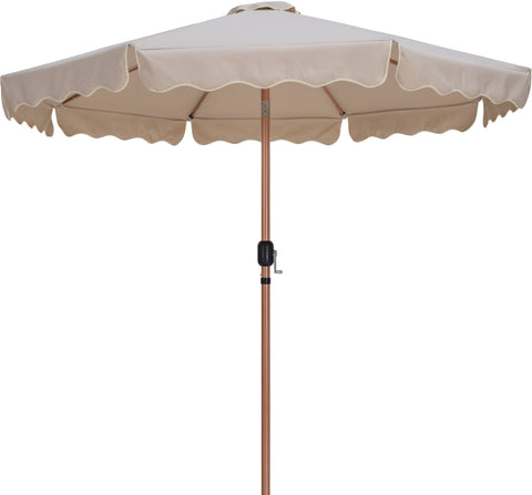 Nova Beige Water Resistant Fabric And Aluminum Patio Umbrella with Base Set (Style 4)