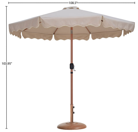 Nova Beige Water Resistant Fabric And Aluminum Patio Umbrella with Base Set (Style 5)