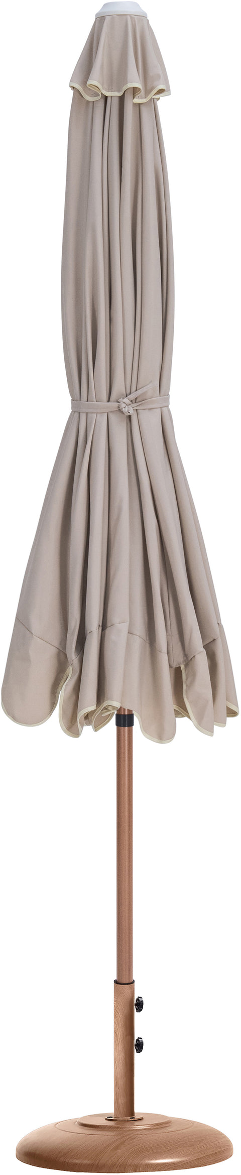 Nova Beige Water Resistant Fabric And Aluminum Patio Umbrella with Base Set (Style 5)