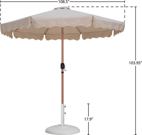 Nova Beige Water Resistant Fabric And Aluminum Patio Umbrella with Base Set (Style 6)