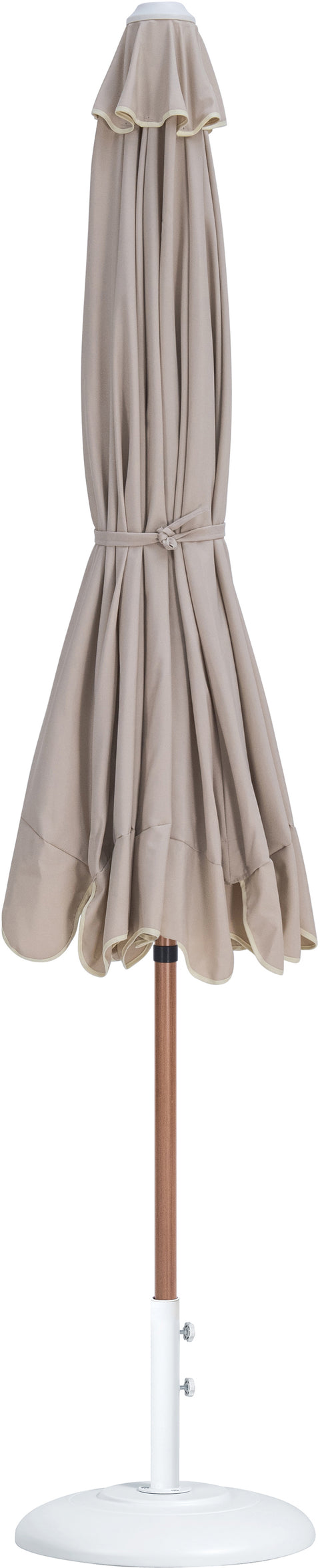 Nova Beige Water Resistant Fabric And Aluminum Patio Umbrella with Base Set (Style 6)