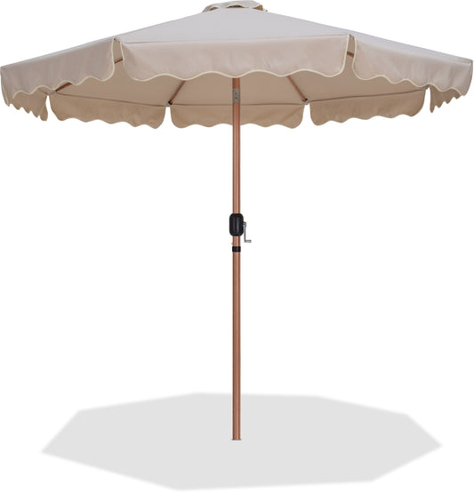 Simba Beige With Cream Piping Fabric Patio Umbrellas