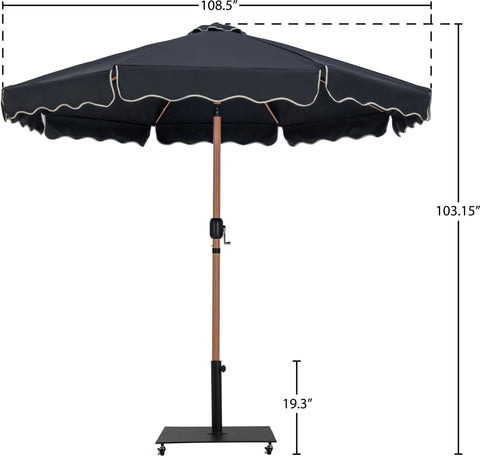 Nova Black Water Resistant Fabric And Aluminum Patio Umbrella with Base Set