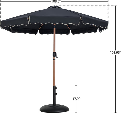 Nova Black Water Resistant Fabric And Aluminum Patio Umbrella with Base Set (Style 4)