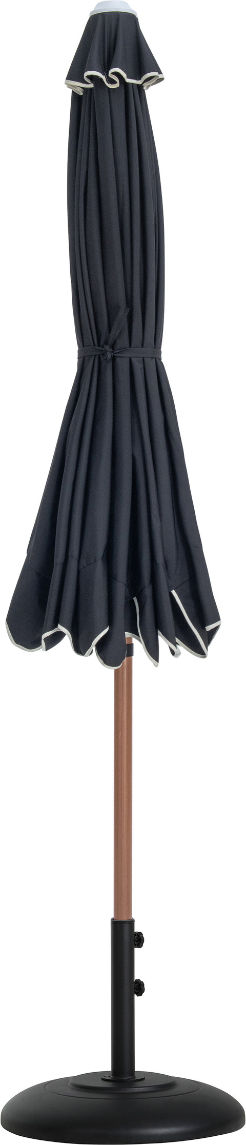 Nova Black Water Resistant Fabric And Aluminum Patio Umbrella with Base Set (Style 4)