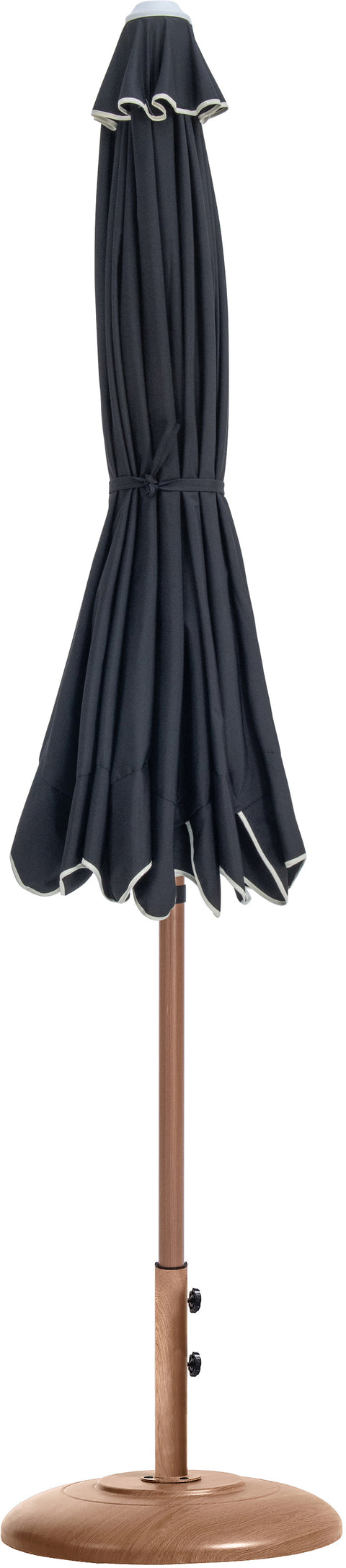 Nova Black Water Resistant Fabric And Aluminum Patio Umbrella with Base Set (Style 5)
