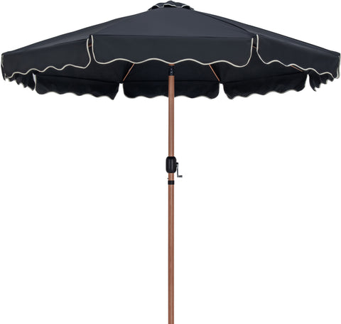 Nova Black Water Resistant Fabric And Aluminum Patio Umbrella with Base Set (Style 5)