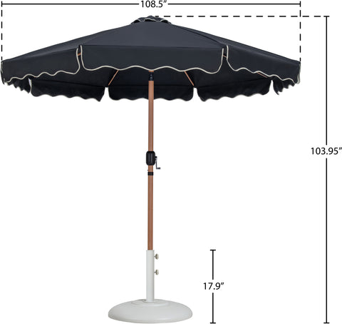 Nova Black Water Resistant Fabric And Aluminum Patio Umbrella with Base Set (Style 6)