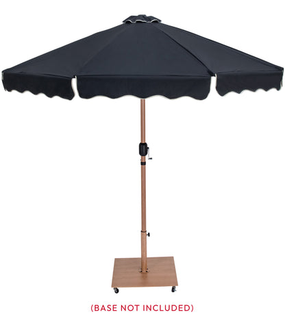 Simba Black With Cream Piping Fabric Patio Umbrellas