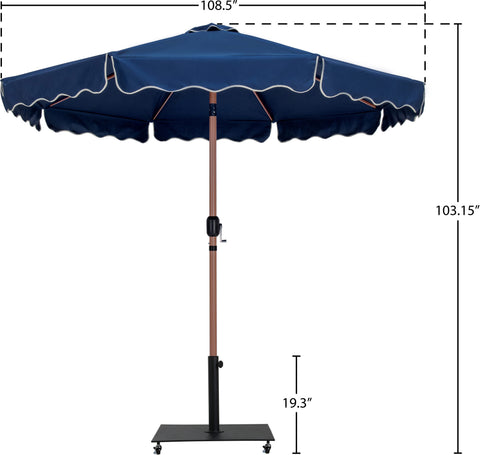 Nova Navy Water Resistant Fabric And Aluminum Patio Umbrella with Base Set