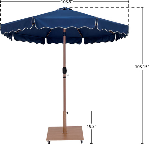 Nova Navy Water Resistant Fabric And Aluminum Patio Umbrella with Base Set (Style 2)
