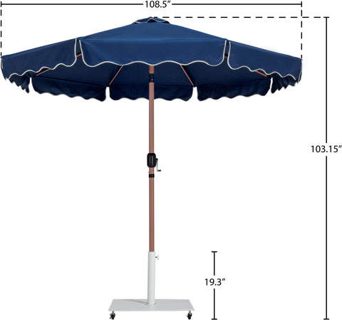 Nova Navy Water Resistant Fabric And Aluminum Patio Umbrella with Base Set (Style 3)