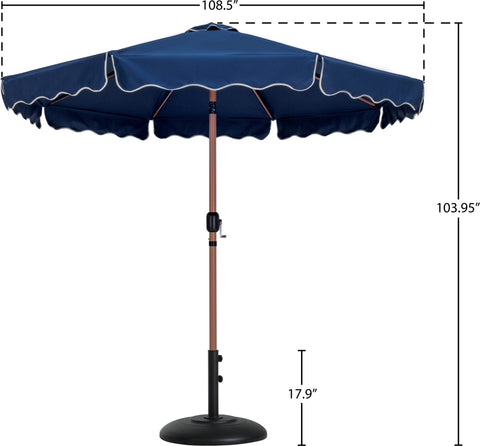 Nova Navy Water Resistant Fabric And Aluminum Patio Umbrella with Base Set (Style 4)