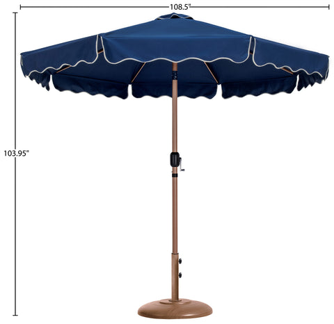 Nova Navy Water Resistant Fabric And Aluminum Patio Umbrella with Base Set (Style 5)