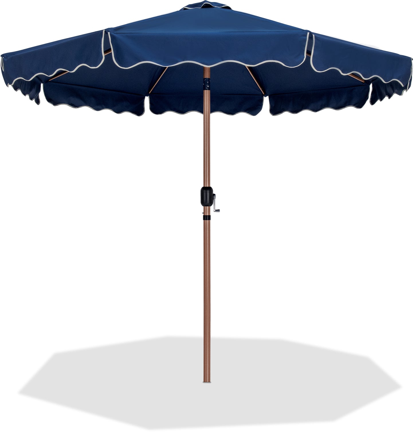 simba navy with cream piping fabric patio umbrellas