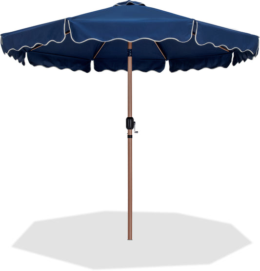 Simba Navy With Cream Piping Fabric Patio Umbrellas