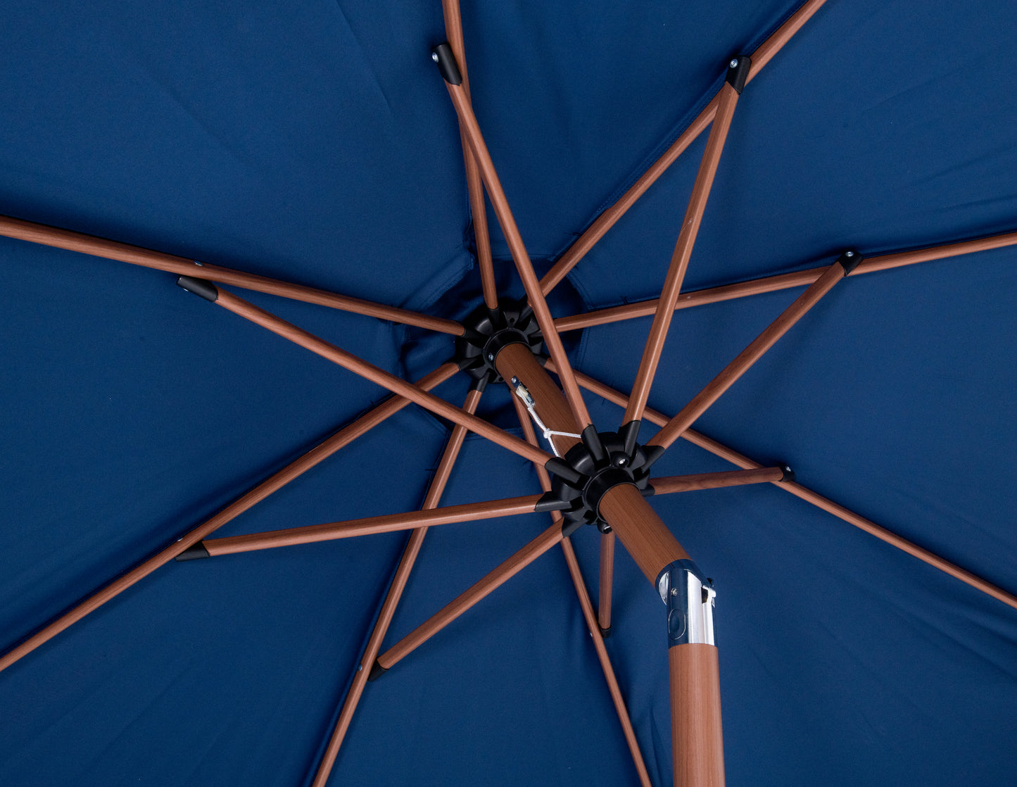 simba navy with cream piping fabric patio umbrellas