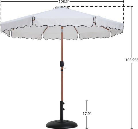 Nova White Water Resistant Fabric And Aluminum Patio Umbrella with Base Set (Style 4)