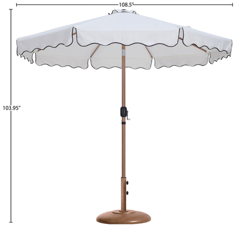 Nova White Water Resistant Fabric And Aluminum Patio Umbrella with Base Set (Style 5)