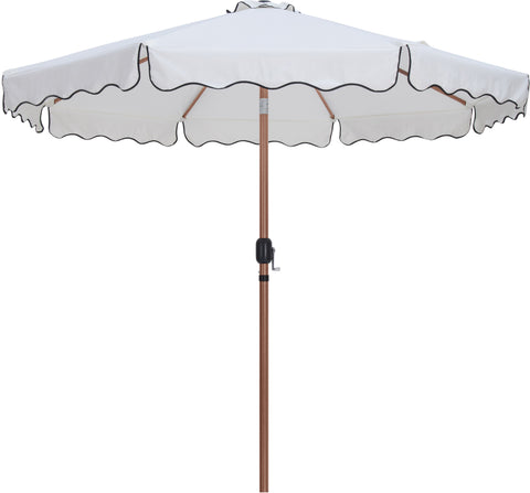 Nova White Water Resistant Fabric And Aluminum Patio Umbrella with Base Set (Style 5)